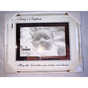 Baby’s Baptism Photo Frame Memories, 4x6 Frame Silver And Glass, Malden, New